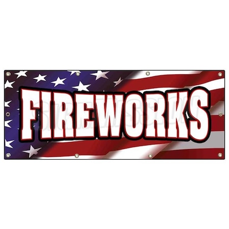 Signmission FIREWORKS BANNER SIGN stand firework store signs July 4th fire cracker B-96 Fireworks
